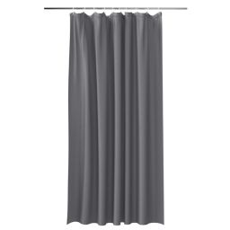 GoodHome Koros Anthracite Plain Shower curtain (L)1800mm