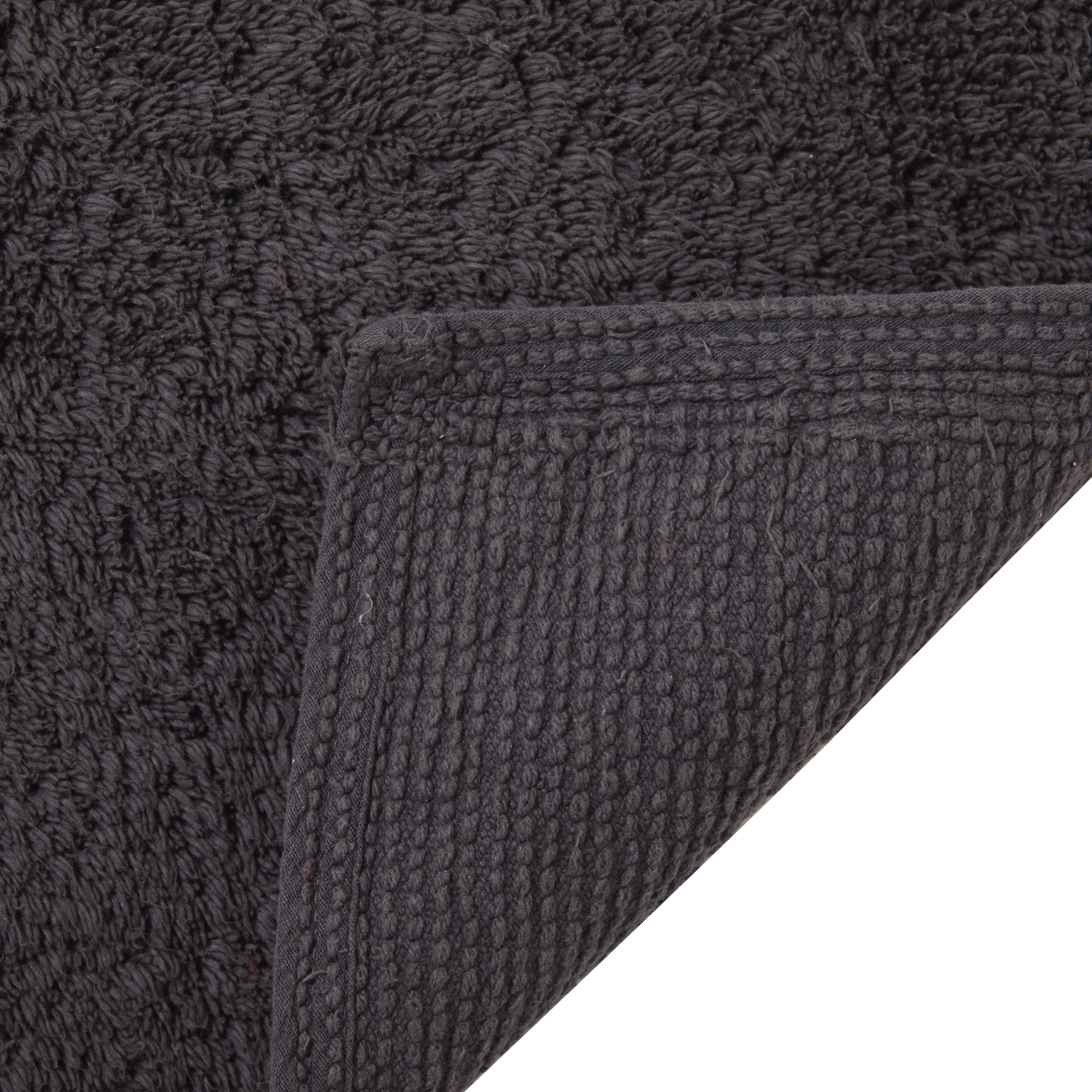 GoodHome Koros Anthracite Rectangular Bath mat (L)80cm (W)50cm