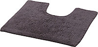 GoodHome Koros Anthracite Toilet cut Pedestal mat (L)45cm (W)50cm