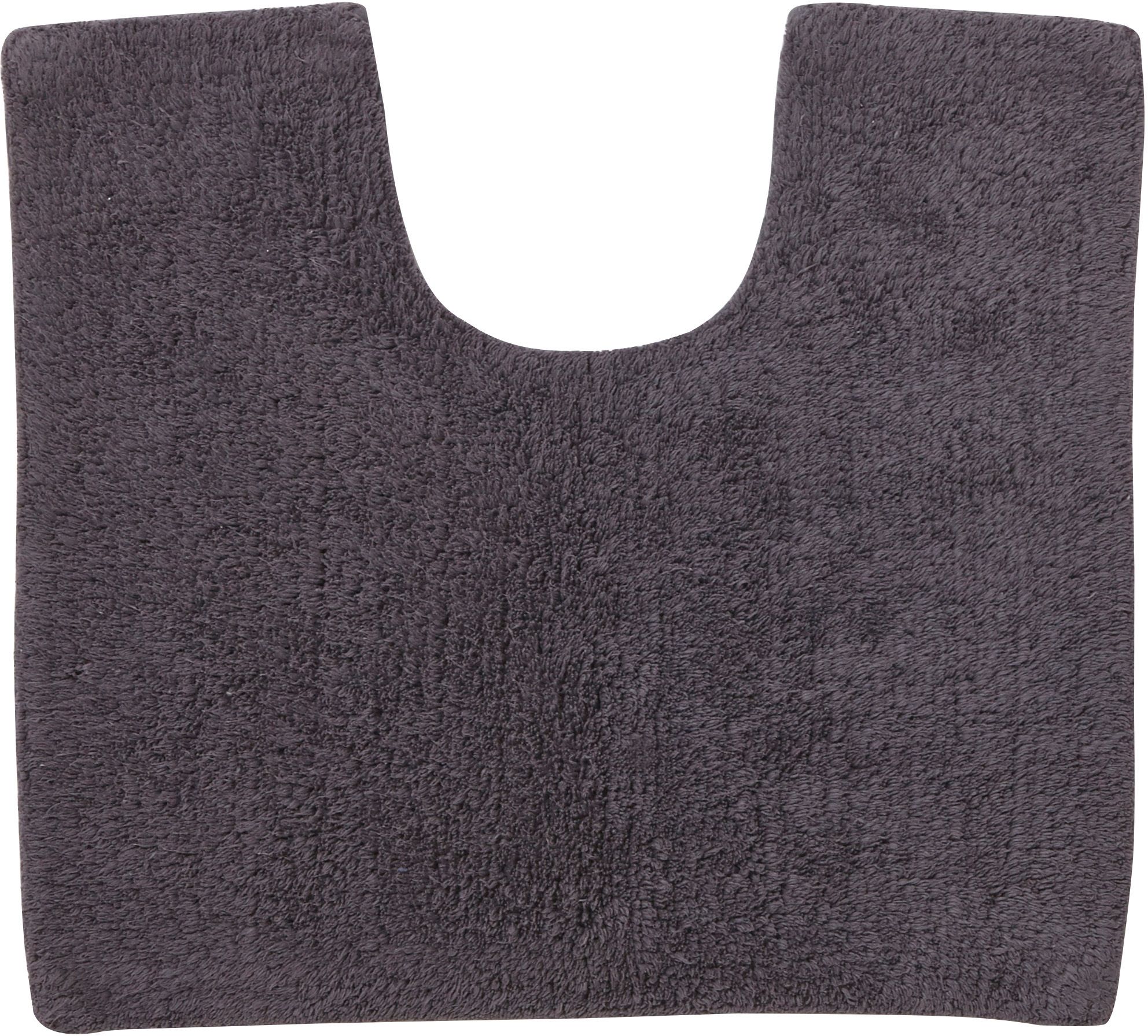 GoodHome Koros Anthracite Toilet cut Pedestal mat (L)45cm (W)50cm