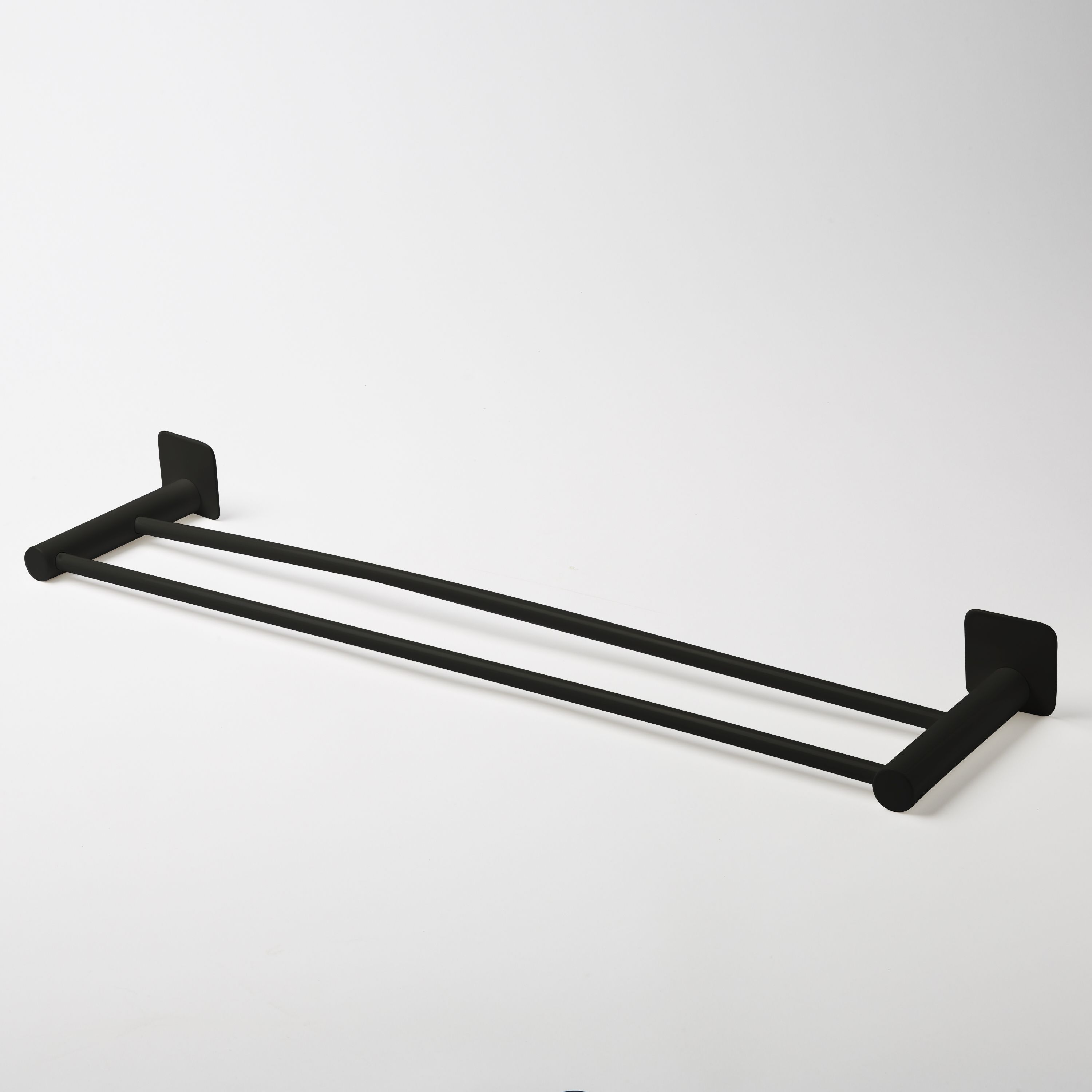 GoodHome Koros Black Double towel rail (W)623mm DIY at B&Q