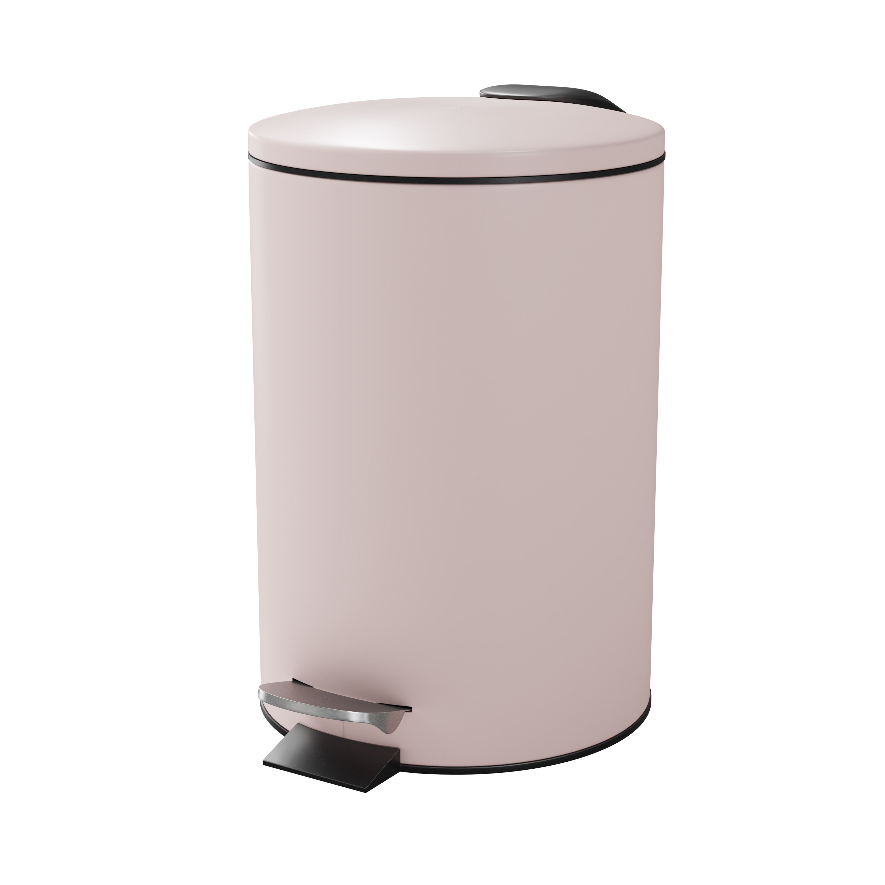 GoodHome Koros Blush pink Metal Bin -3L