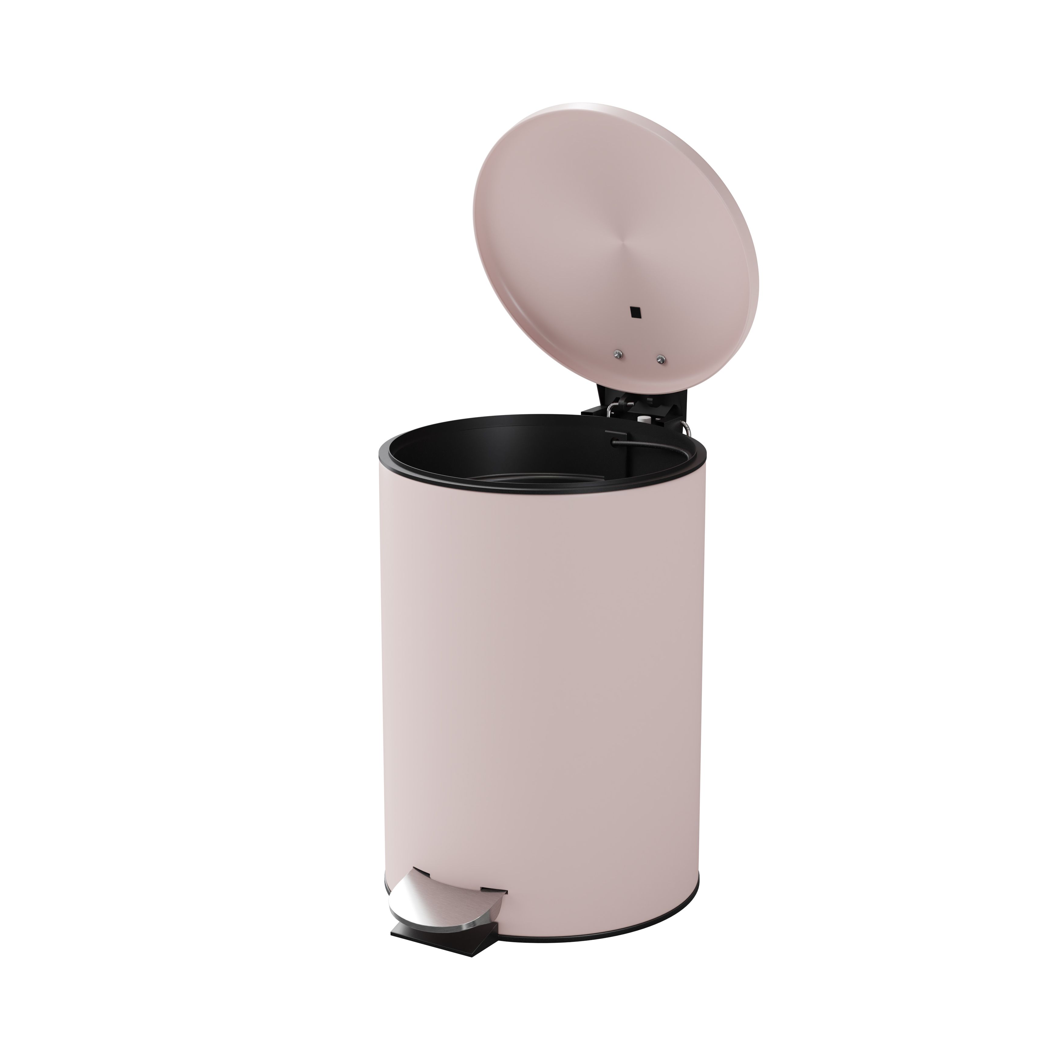 GoodHome Koros Blush pink Metal Bin -3L