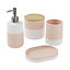 GoodHome Koros Gloss & matt White & blush pink Ceramic Soap dish
