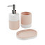 GoodHome Koros Gloss & matt White & blush pink Ceramic Soap dish