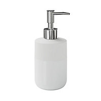 GoodHome Koros Gloss & matt White Ceramic Freestanding Soap dispenser