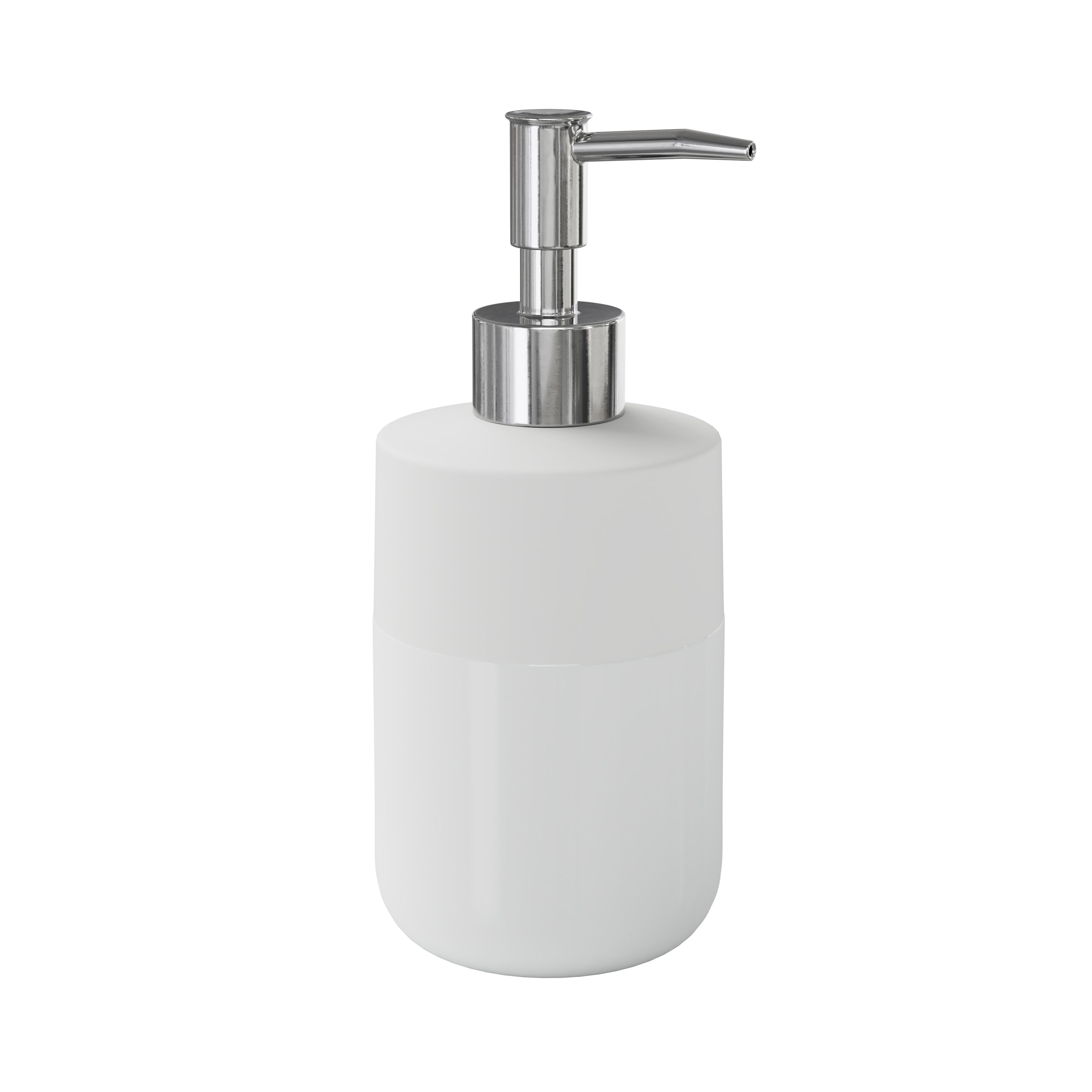 GoodHome Koros Gloss & matt White Ceramic Freestanding Soap dispenser