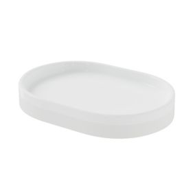 GoodHome Koros Gloss & matt White Ceramic Soap dish