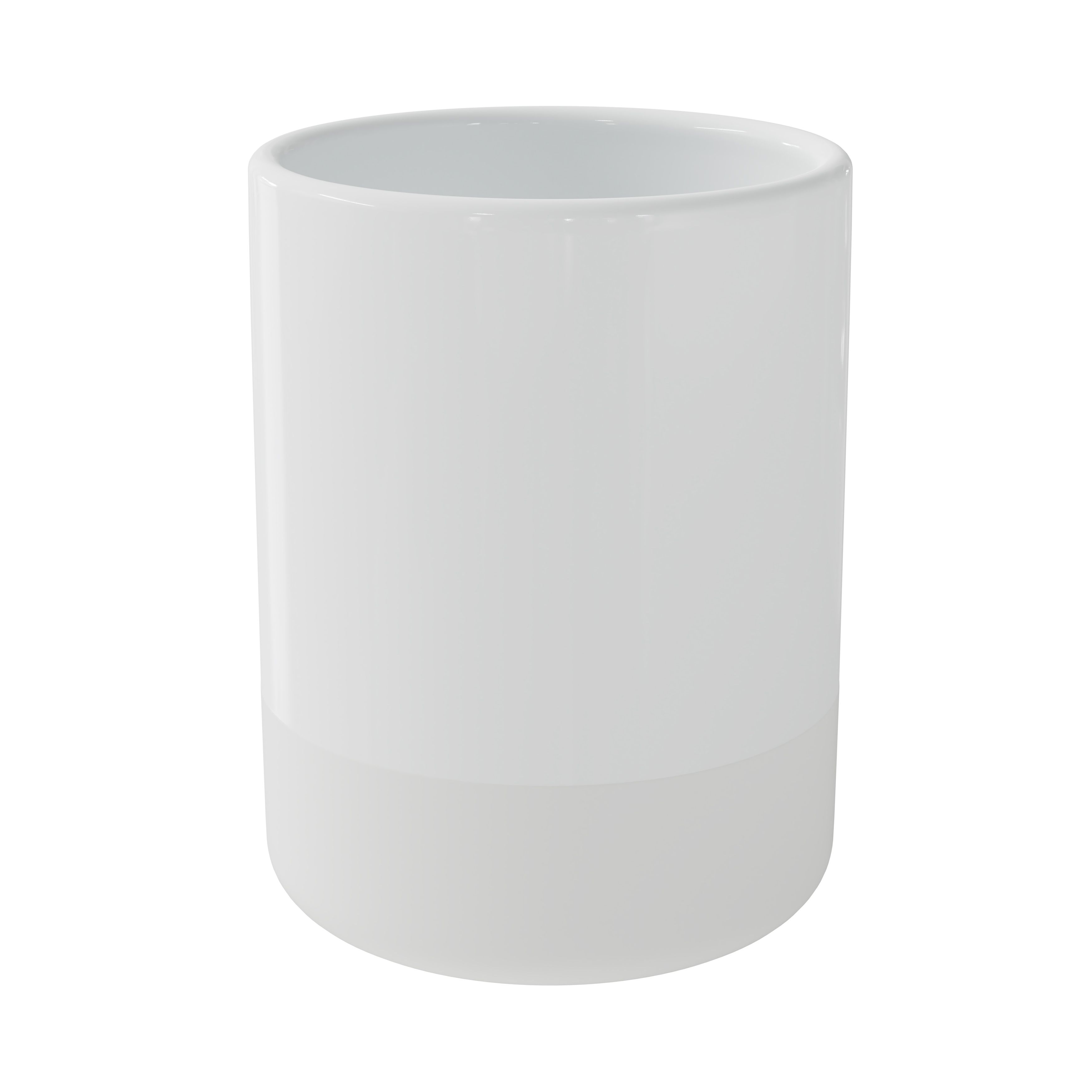 GoodHome Koros Gloss & matt White Ceramic Tumbler