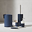 GoodHome Koros Gloss & matt White & midnight blue Ceramic Freestanding Soap dispenser
