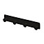 GoodHome Koros Matt Black Steel 4 Hook rail, (L)257mm (H)40mm