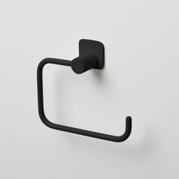 GoodHome Koros Matt Black Wall-mounted Toilet roll holder (W)153mm