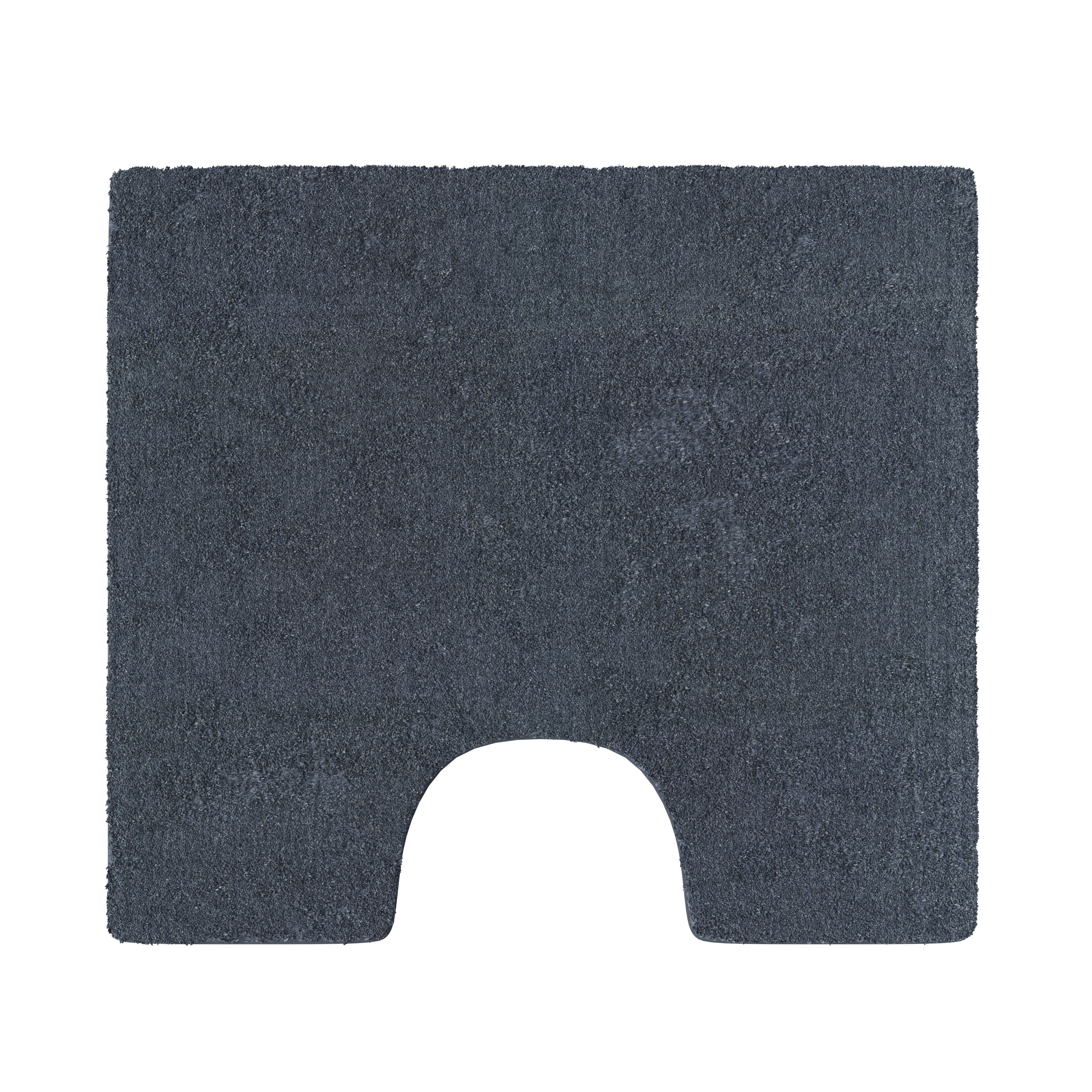GoodHome Koros Midnight blue Toilet cut Pedestal mat (L)45cm (W)50cm