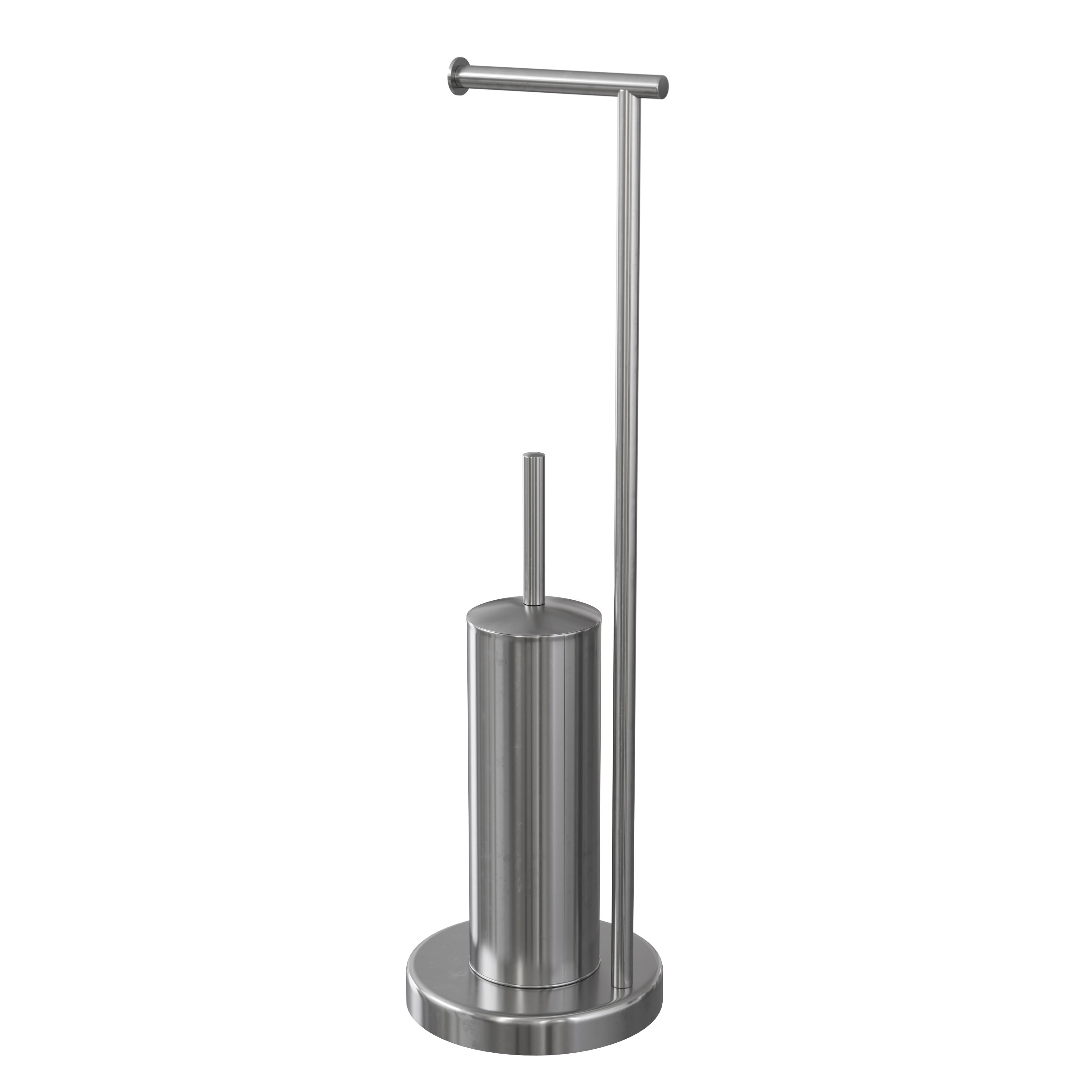 Chrome toilet roll and brush holder discount