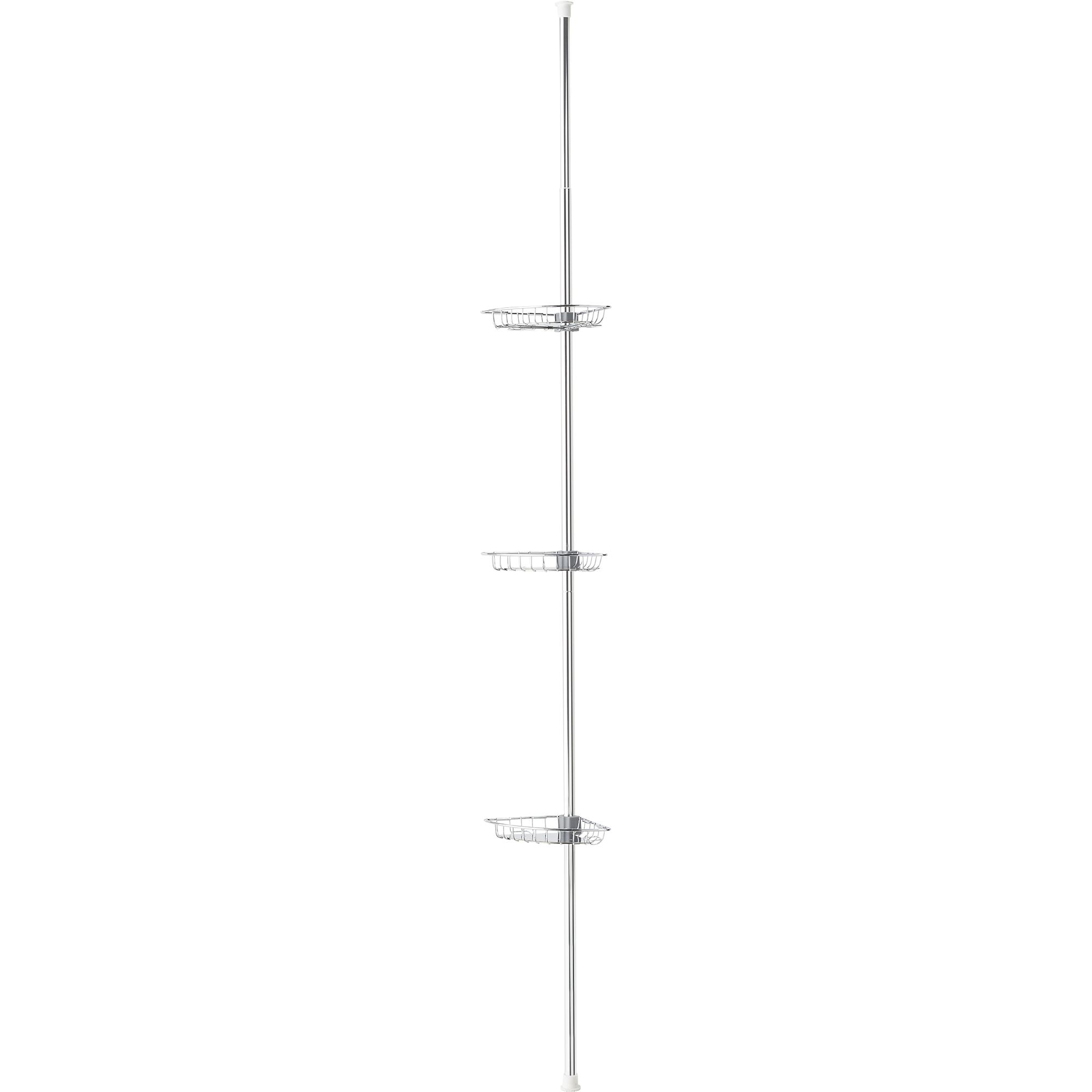 GoodHome Koros Silver effect Aluminium & stainless steel 3 compartments Shower shelf (W)20cm