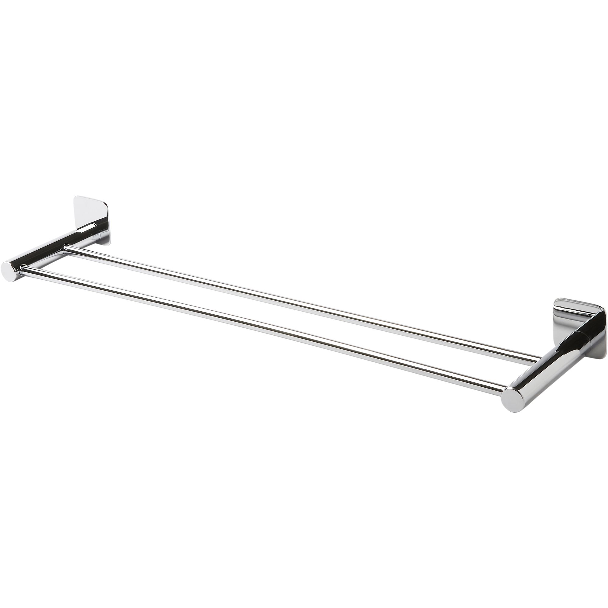 GoodHome Koros Silver effect Chrome-plated Wall-mounted Double towel rail  (W)623mm | DIY at Bu0026Q