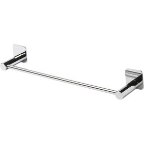 GoodHome Koros Silver effect Chrome-plated Wall-mounted Towel rail (W)423mm