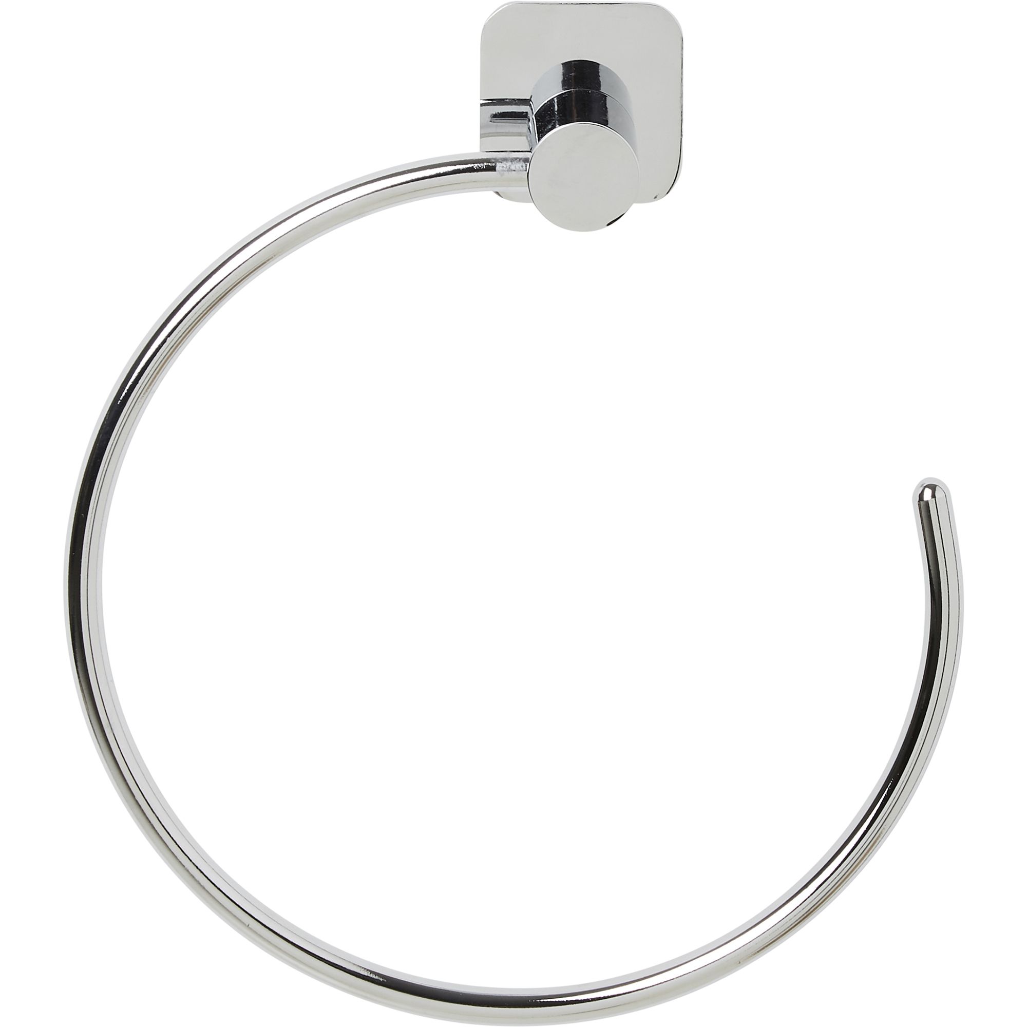 GoodHome Koros Silver effect Chrome-plated Wall-mounted Towel ring (W)178mm