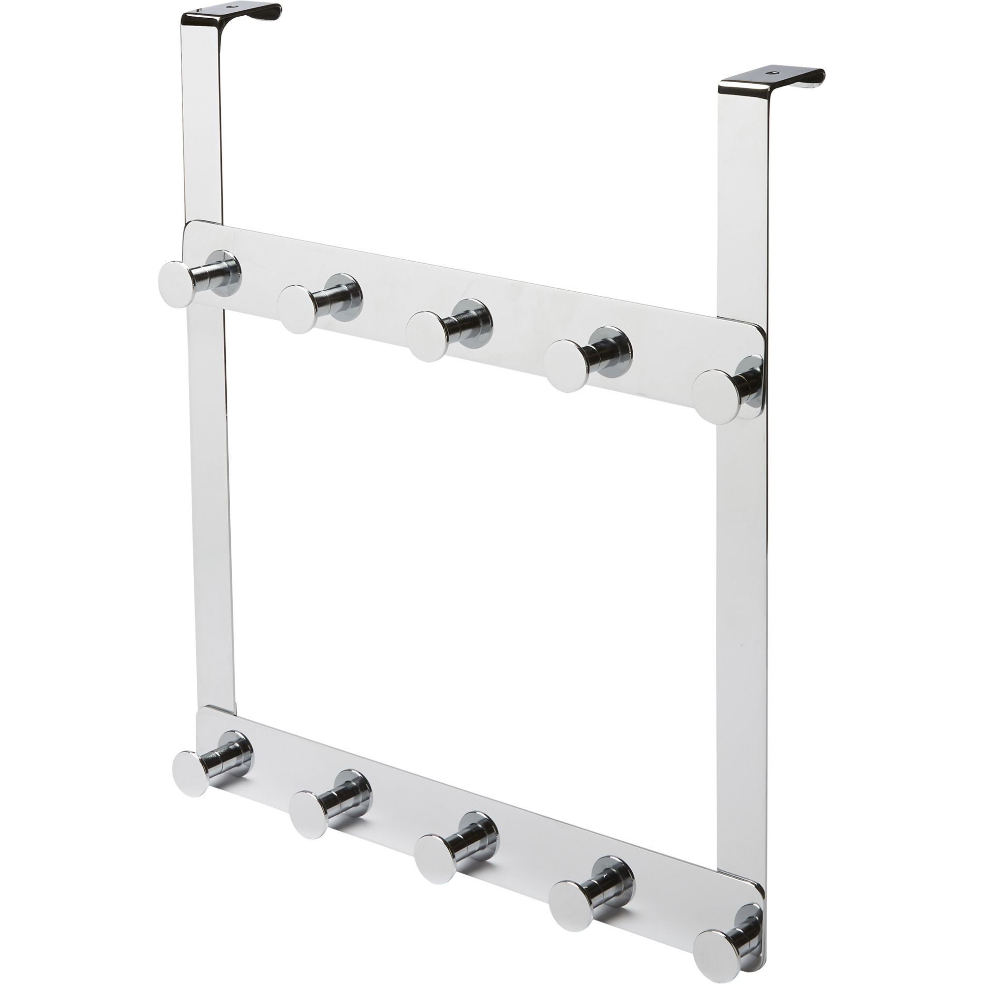 GoodHome Koros Silver effect Steel Towel hook (W)32.4cm