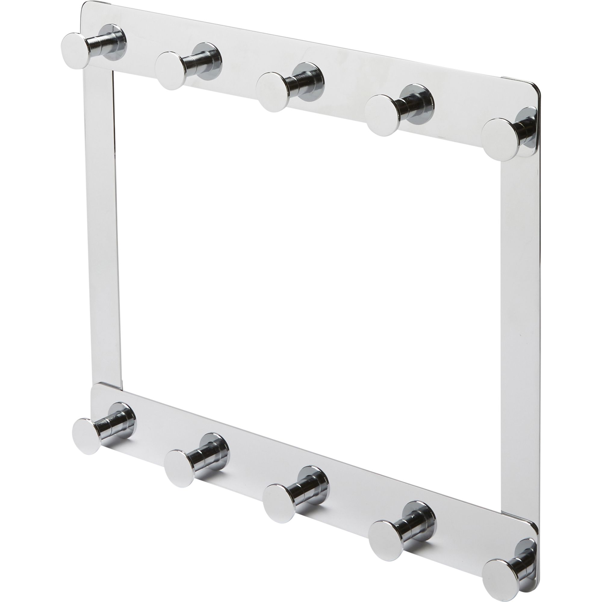 GoodHome Koros Silver effect Steel Wall-mounted Towel hook (W)32.4cm