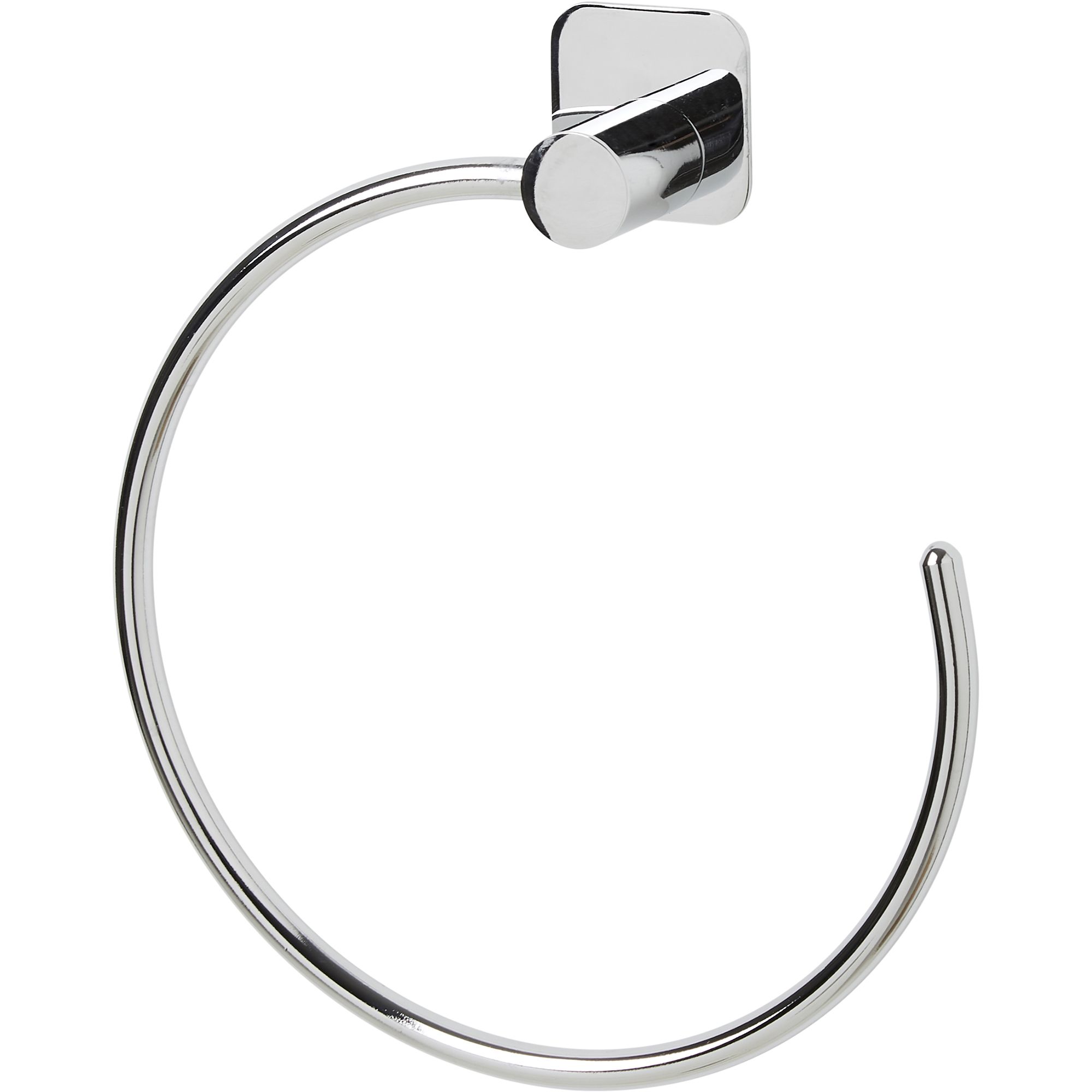 GoodHome Koros Silver effect Steel Wall-mounted Towel ring (W)17.8cm