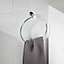 GoodHome Koros Silver effect Steel Wall-mounted Towel ring (W)17.8cm