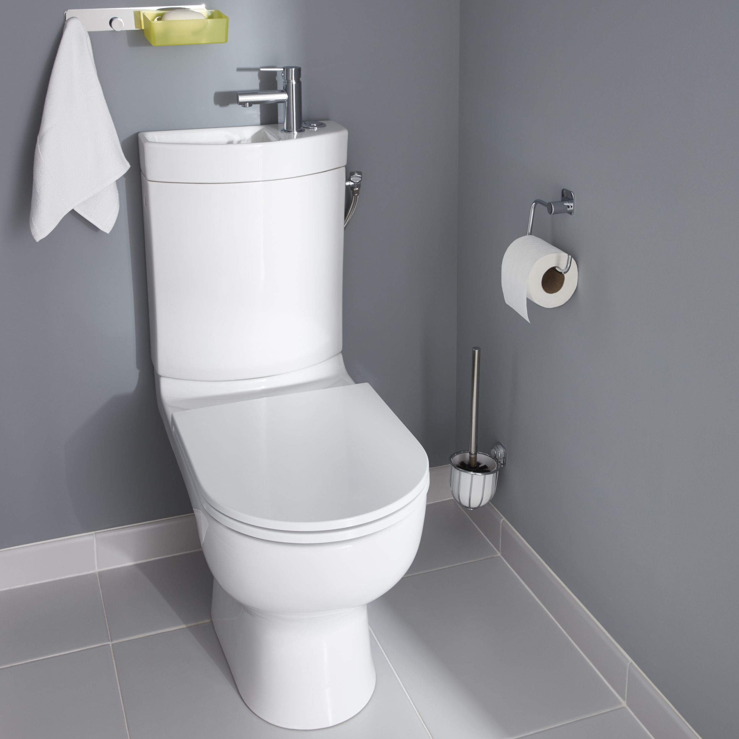 GoodHome Koros Silver effect Wall-mounted Toilet roll holder (H)128mm (W)153mm