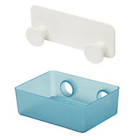 GoodHome Koros Translucent blue Plastic & steel Bathroom accessory set