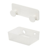 GoodHome Koros Translucent white Plastic & steel Bathroom accessory set