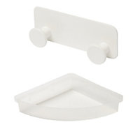 GoodHome Koros Translucent White & Silver Effect Plastic & steel Bathroom accessory set