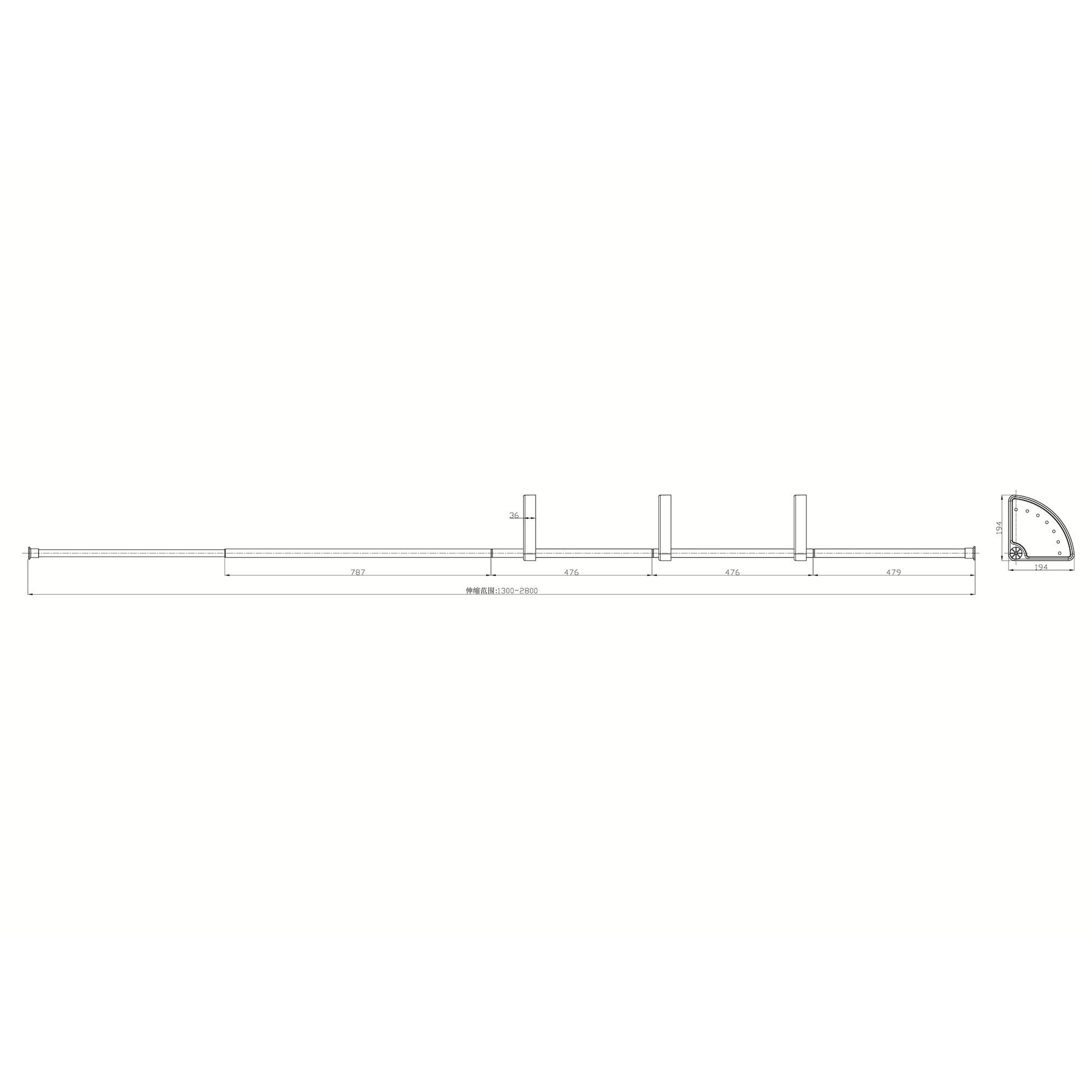 GoodHome Koros White Bathroom Shower storage rail