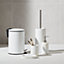 GoodHome Koros White Ceramic, polypropylene (PP) & stainless steel Toilet brush & holder