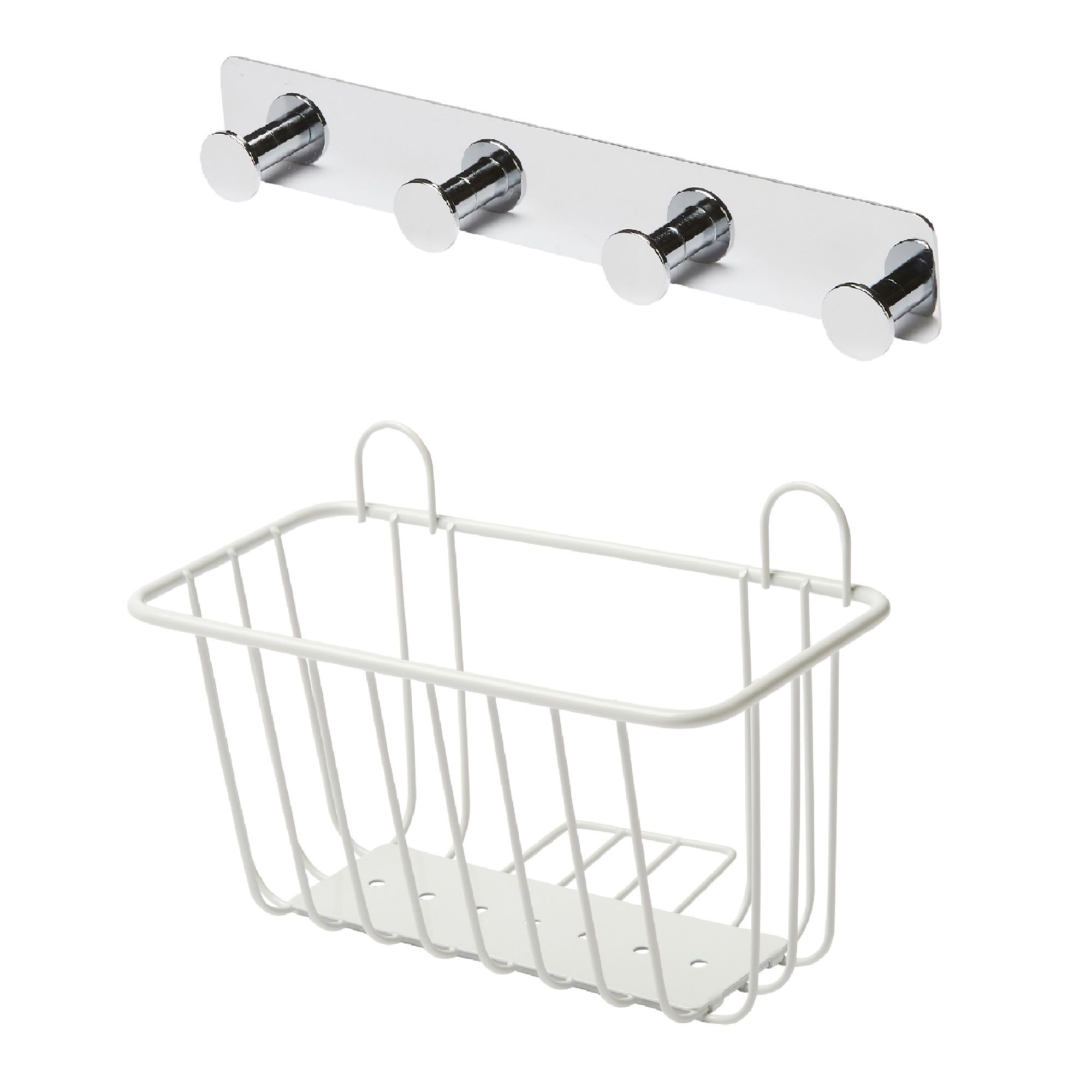 GoodHome Koros White Chrome effect Bathroom accessory set