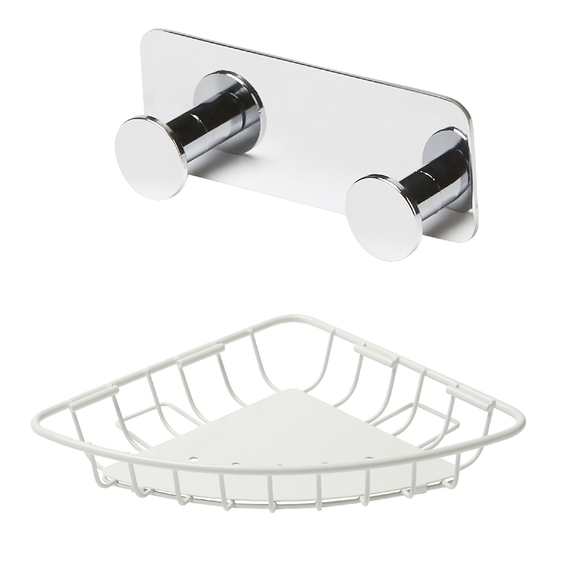 GoodHome Koros White Chrome effect Bathroom accessory set