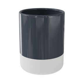 GoodHome Koros White & midnight blue Ceramic Tumbler