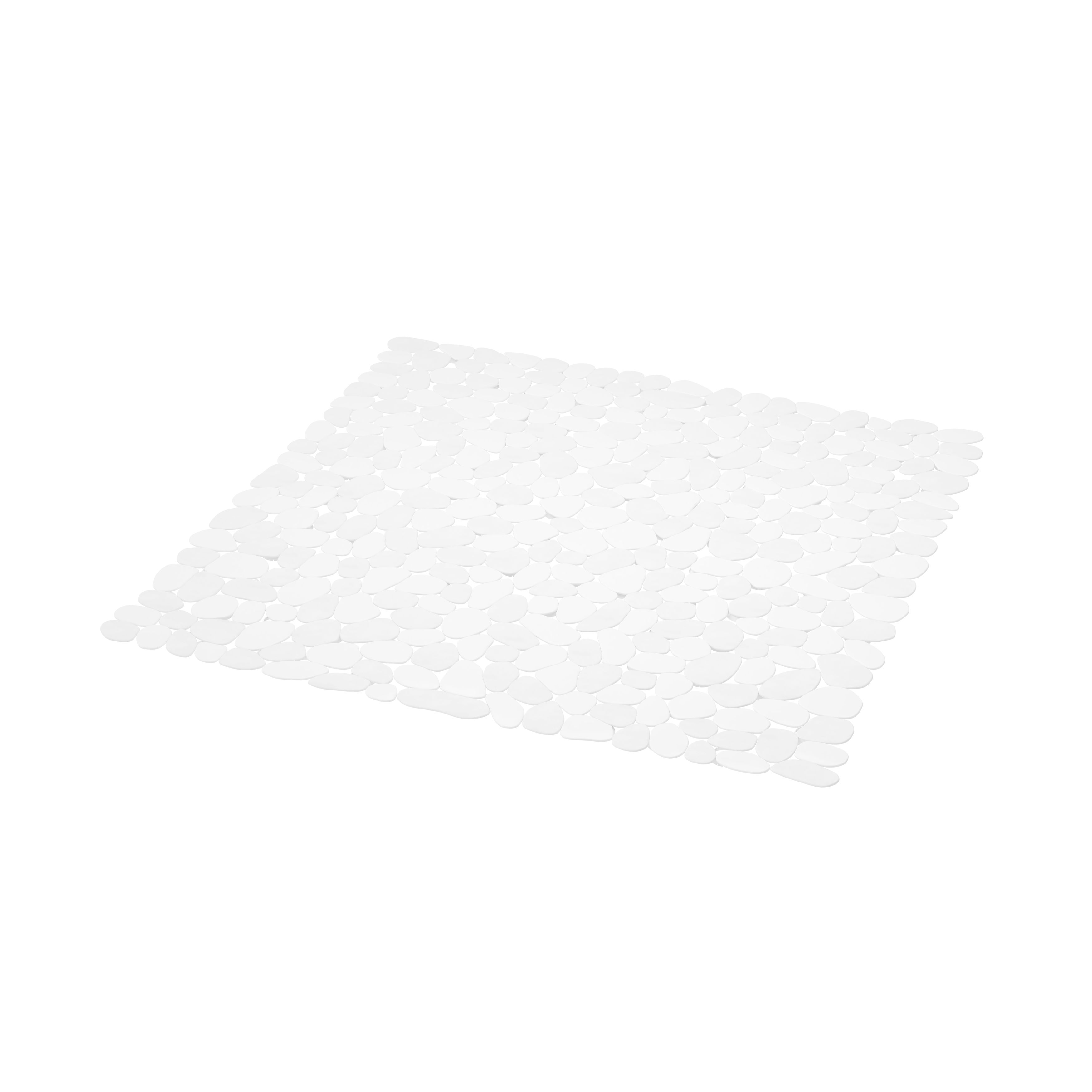 GoodHome Koros White Pebbles Square Bath & shower mat (L)53cm (W)53cm