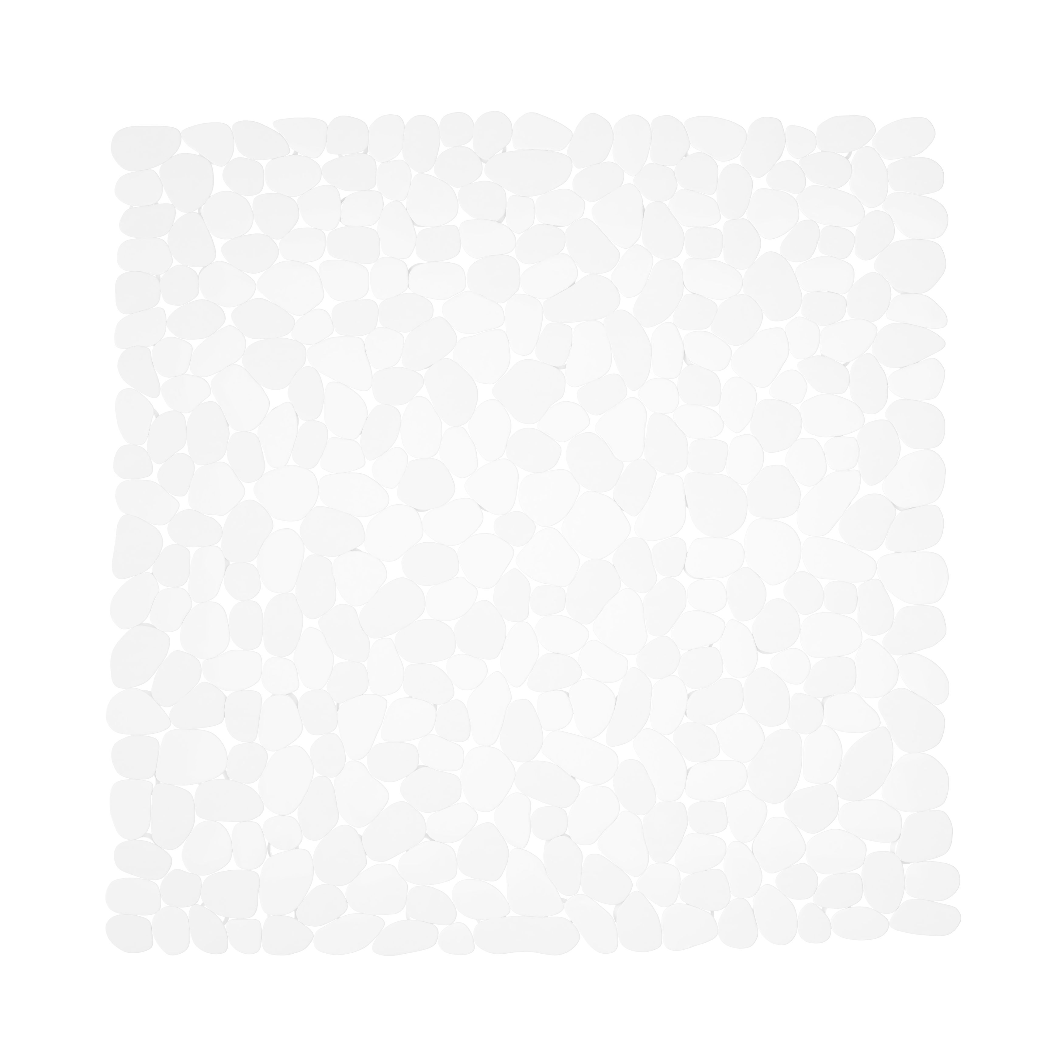 GoodHome Koros White Pebbles Square Bath & shower mat (L)53cm (W)53cm
