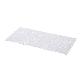 GoodHome Koros White Polyvinyl chloride (PVC) Pebbles Anti-slip Bath & shower mat (L)700mm (W)330mm