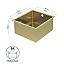 GoodHome Koseret Brushed Brass Stainless steel 1 Bowl Kitchen sink 430mm x 450mm