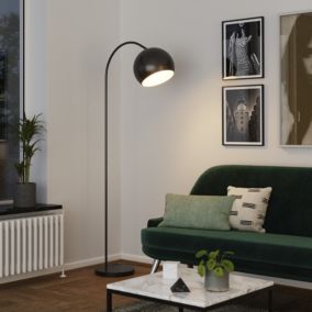 GoodHome Kotenay Matt Black LED Floor lamp