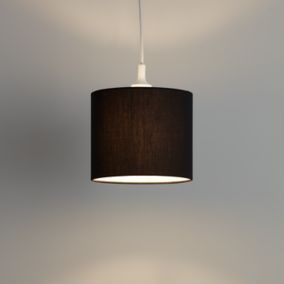 GoodHome Kpezin Charcoal Fabric dyed Light shade (D)200mm