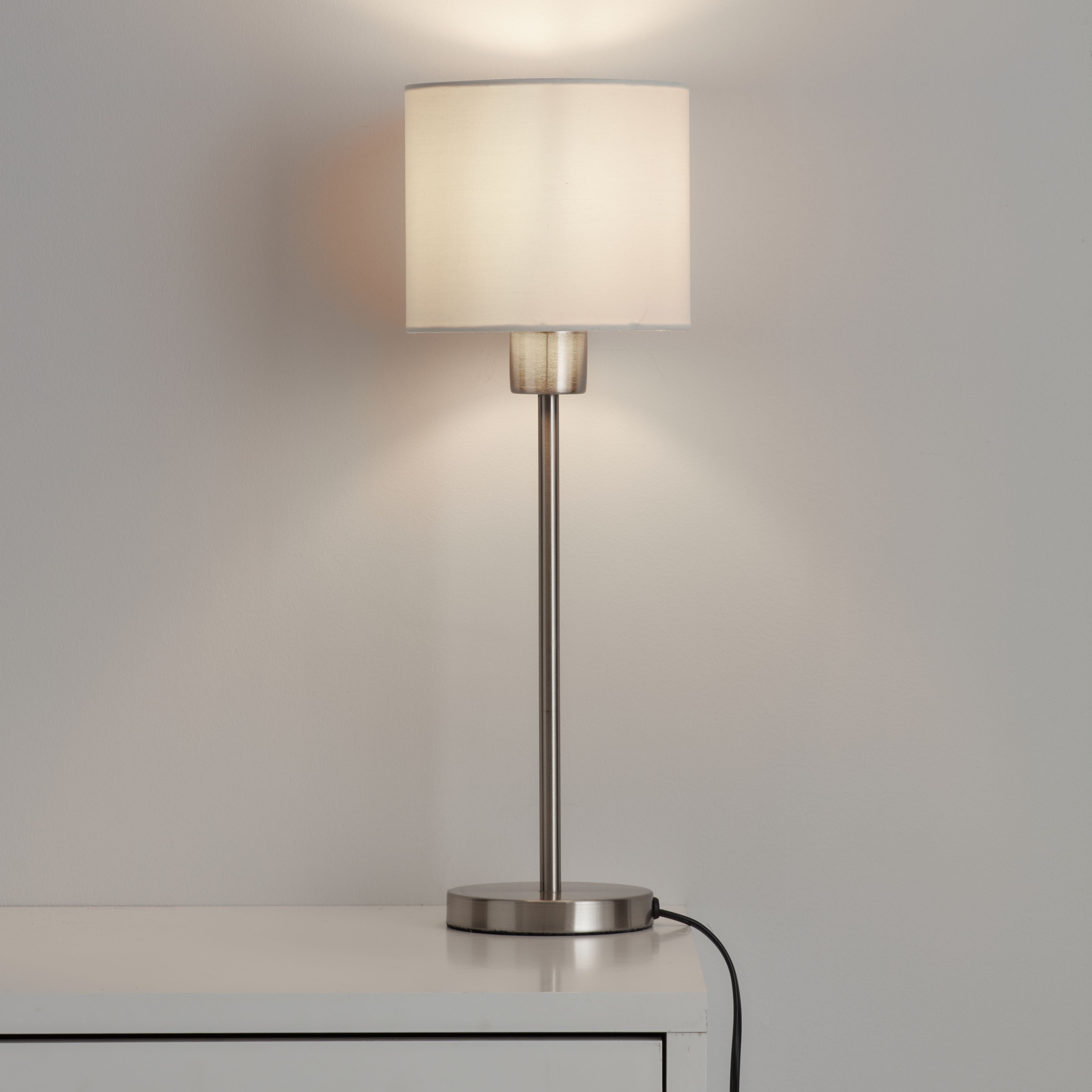 GoodHome Kpezin Cream Fabric dyed Circular Light shade (D)15cm
