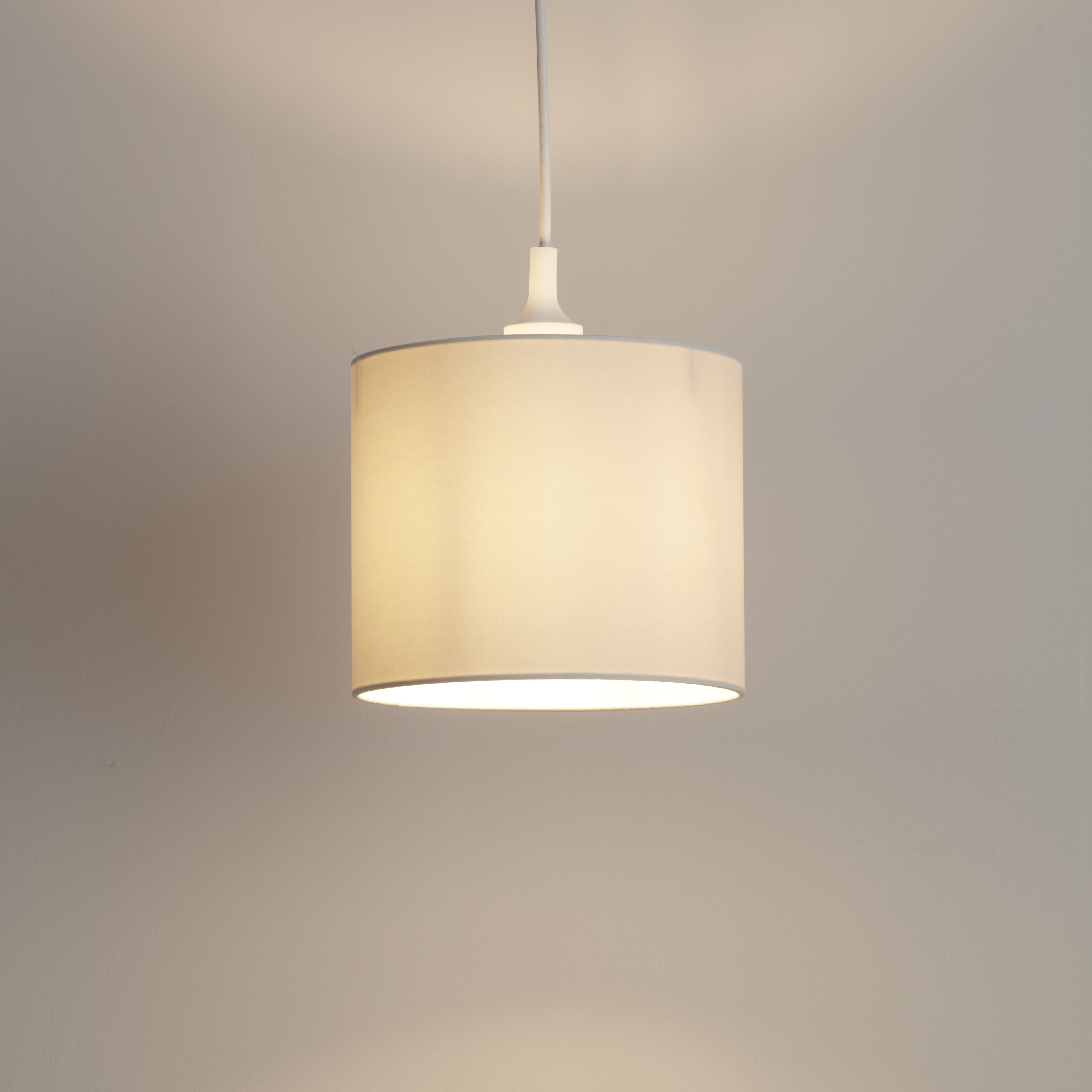 GoodHome Kpezin Cream Fabric dyed Circular Light shade (D)20cm