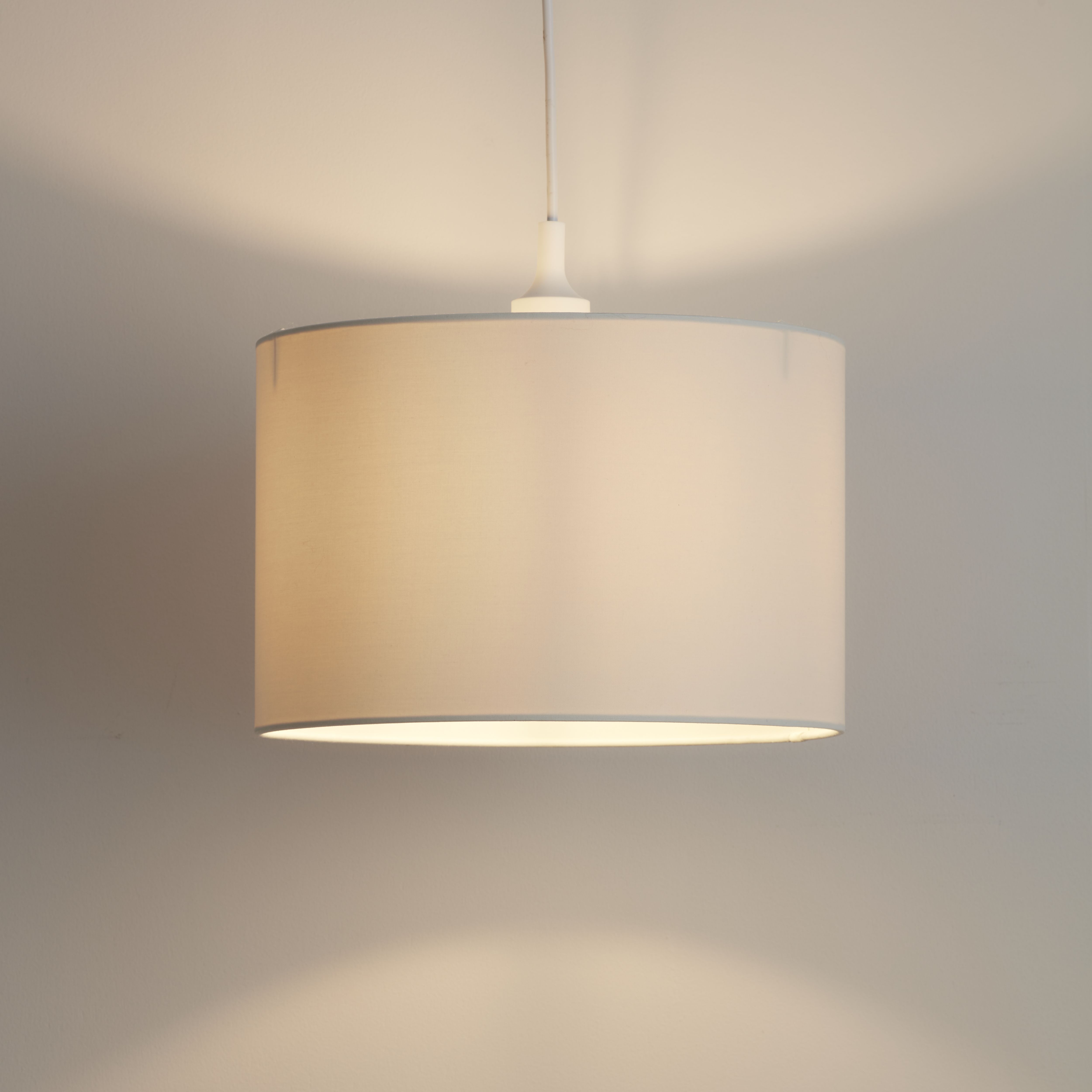 GoodHome Kpezin Cream Fabric dyed Circular Light shade (D)30cm