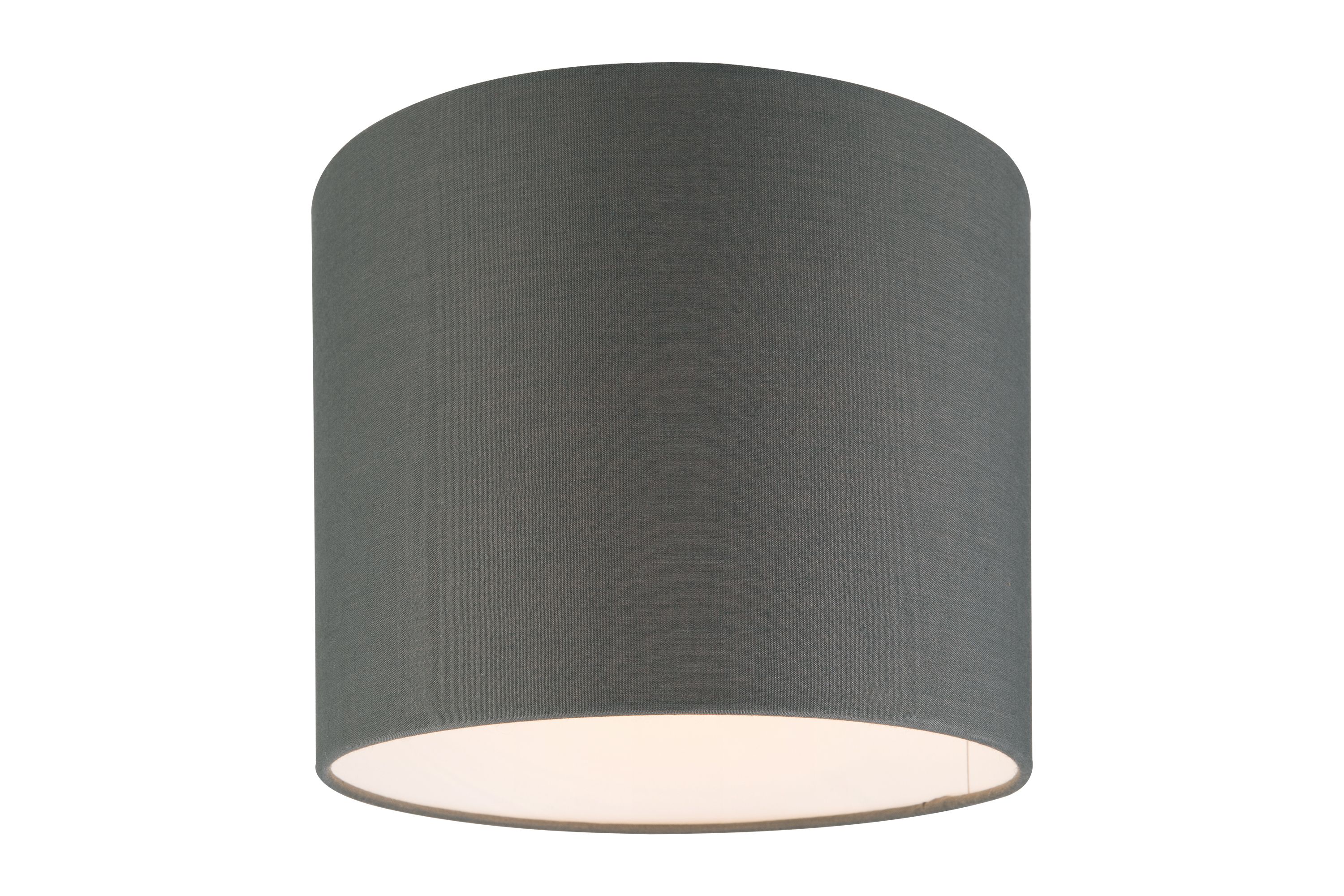 GoodHome Kpezin Dark grey Fabric dyed Circular Light shade (D)20cm