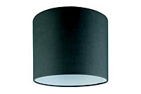 GoodHome Kpezin Dark grey Fabric dyed Light shade (D)20cm