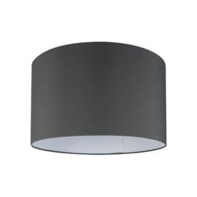 GoodHome Kpezin Dark grey Fabric dyed Light shade (D)30cm