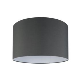 GoodHome Kpezin Dark grey Fabric dyed Light shade (D)40cm