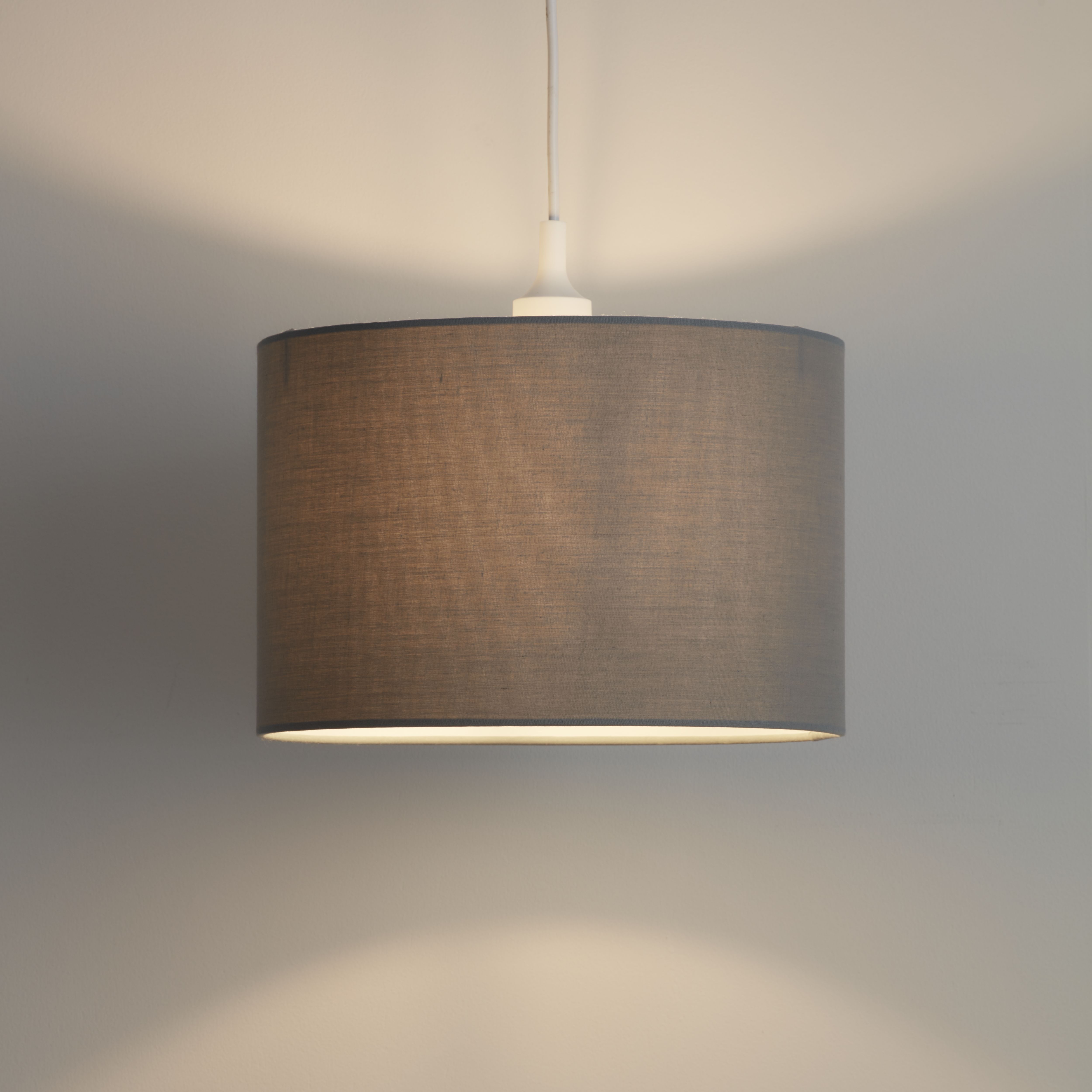 GoodHome Kpezin Light grey Fabric dyed Circular Light shade (D)30cm