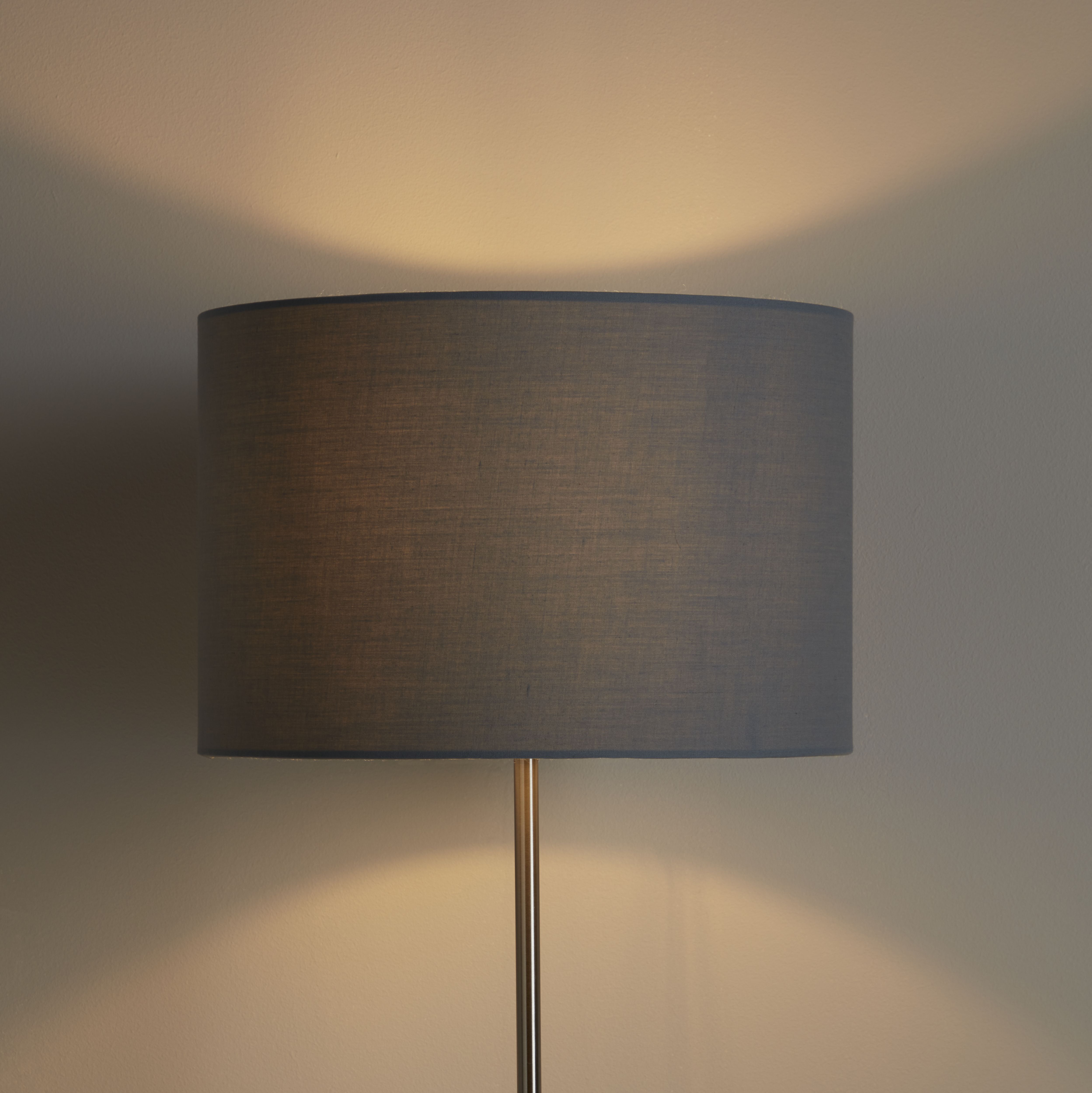 GoodHome Kpezin Light grey Fabric dyed Circular Light shade (D)30cm